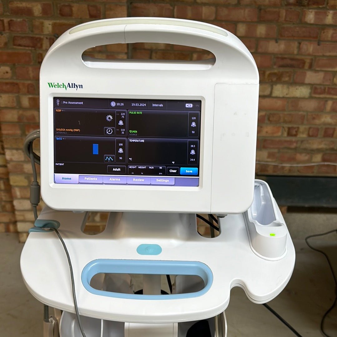 Welch Allyn 6000 Series Vital Signs Monitor with Accessories NIBP, Cuff, SpO2 on Trolley Stand - SelfiMed UK